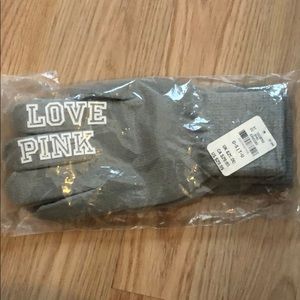 Pink head band and gloves